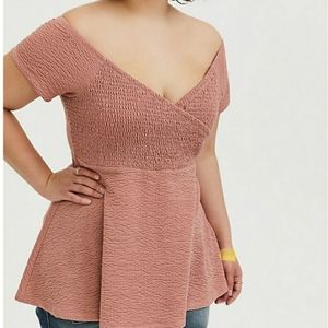 Torrid Off Shoulder Babydoll Top